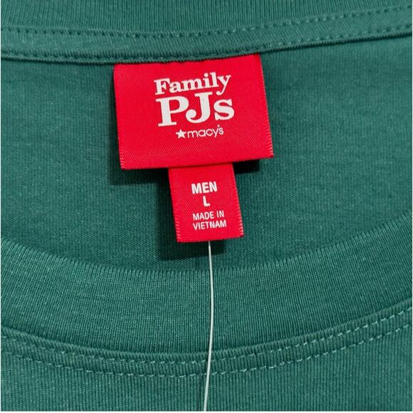Macys Pajama Set Mens Large Green JOLLY Holiday Festive Lounge Comfy Cozy Sleep - Picture 4 of 9